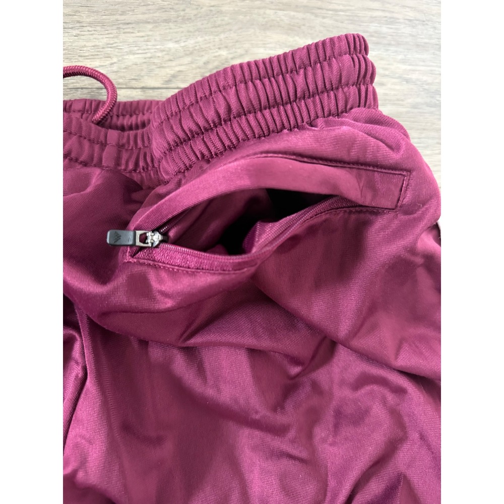 Kappa Y2K Burgundy Logo Tape Track Pants Women's M Zip Ankle Joggers Retro - Picture 9 of 16